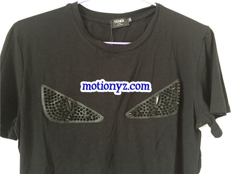 Fendi Black Tshirt With Black Pattern